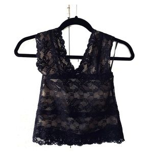 The Limited Black Lace Plunge Halter